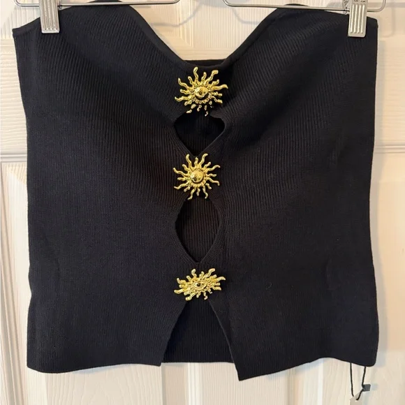 Commense Black Ribbed Top - Picture 2 of 5